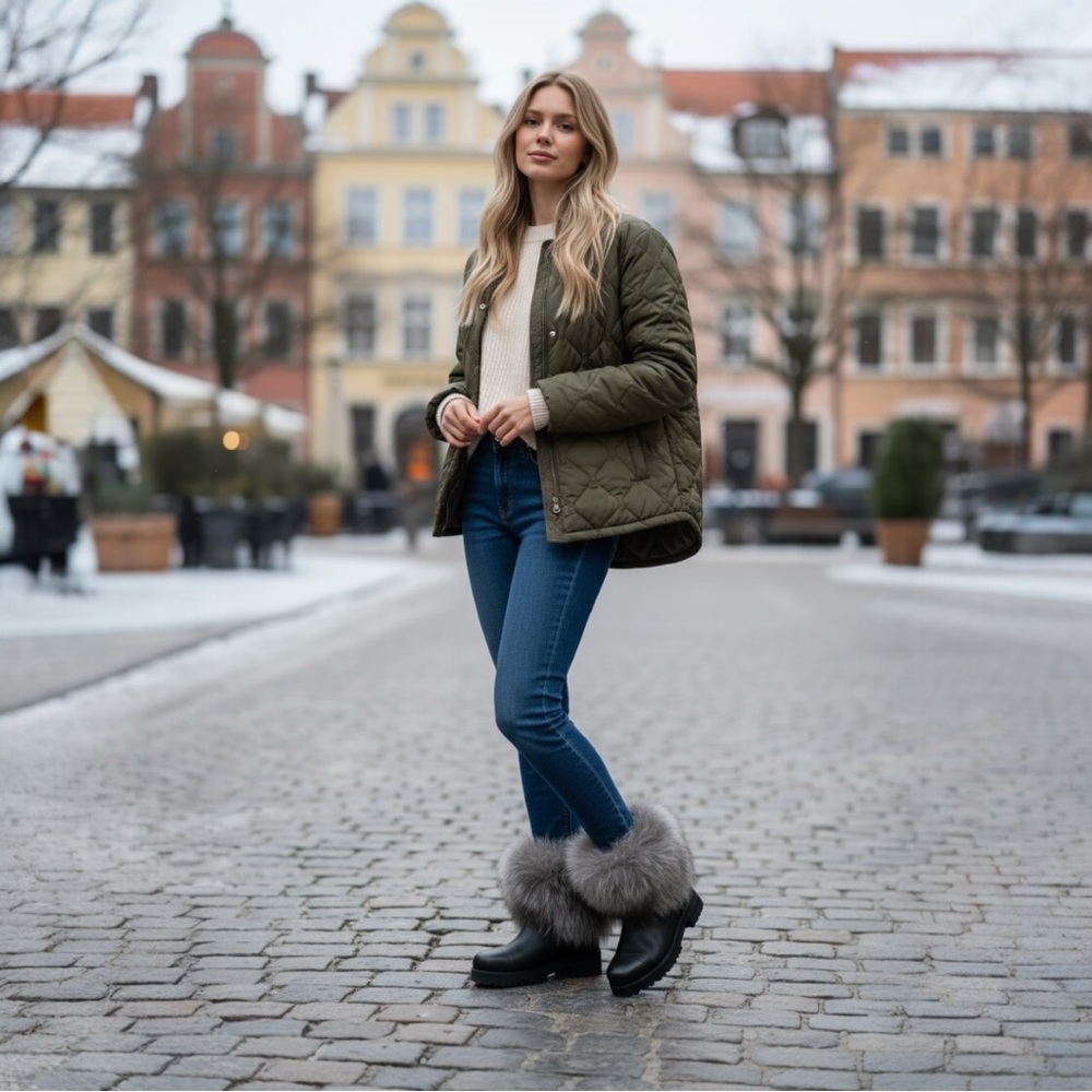 NIB Jimmy Choo Dana Dyed Fox Fur Cuff Boots Size 36.5 $1450
